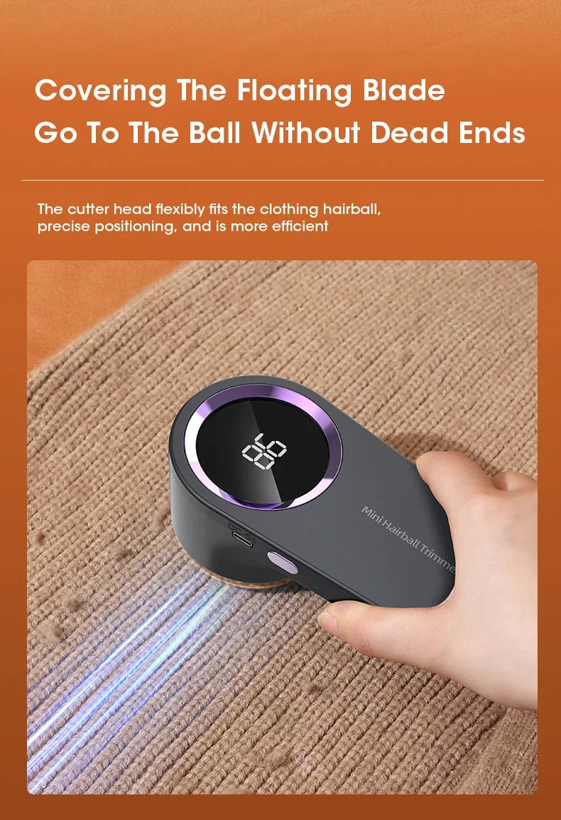 Portable Rechargeble Lint Remover and Hairball Trimmer with LED Display