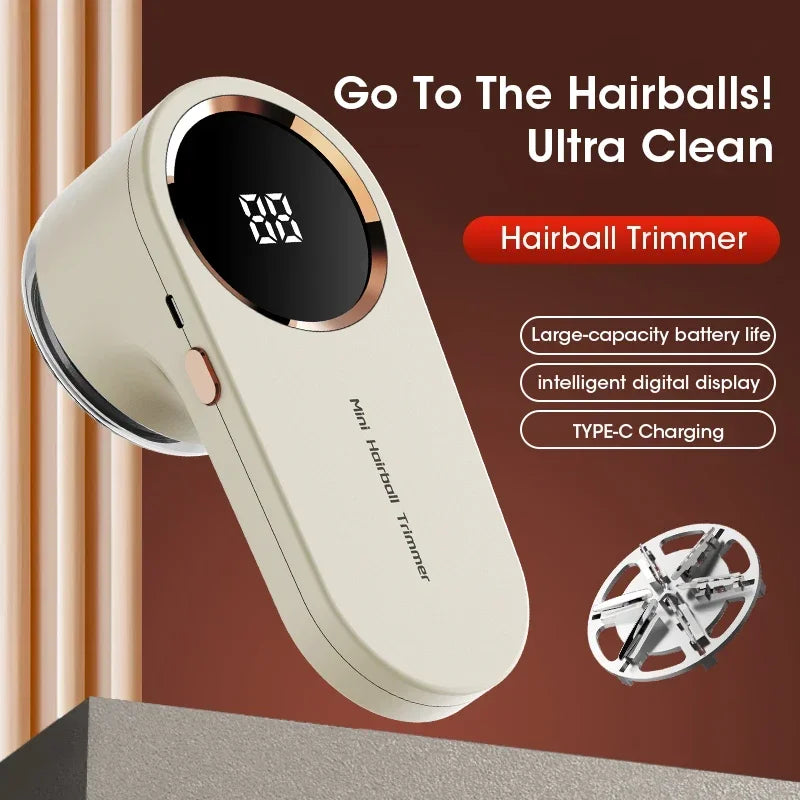 Portable Rechargeble Lint Remover and Hairball Trimmer with LED Display